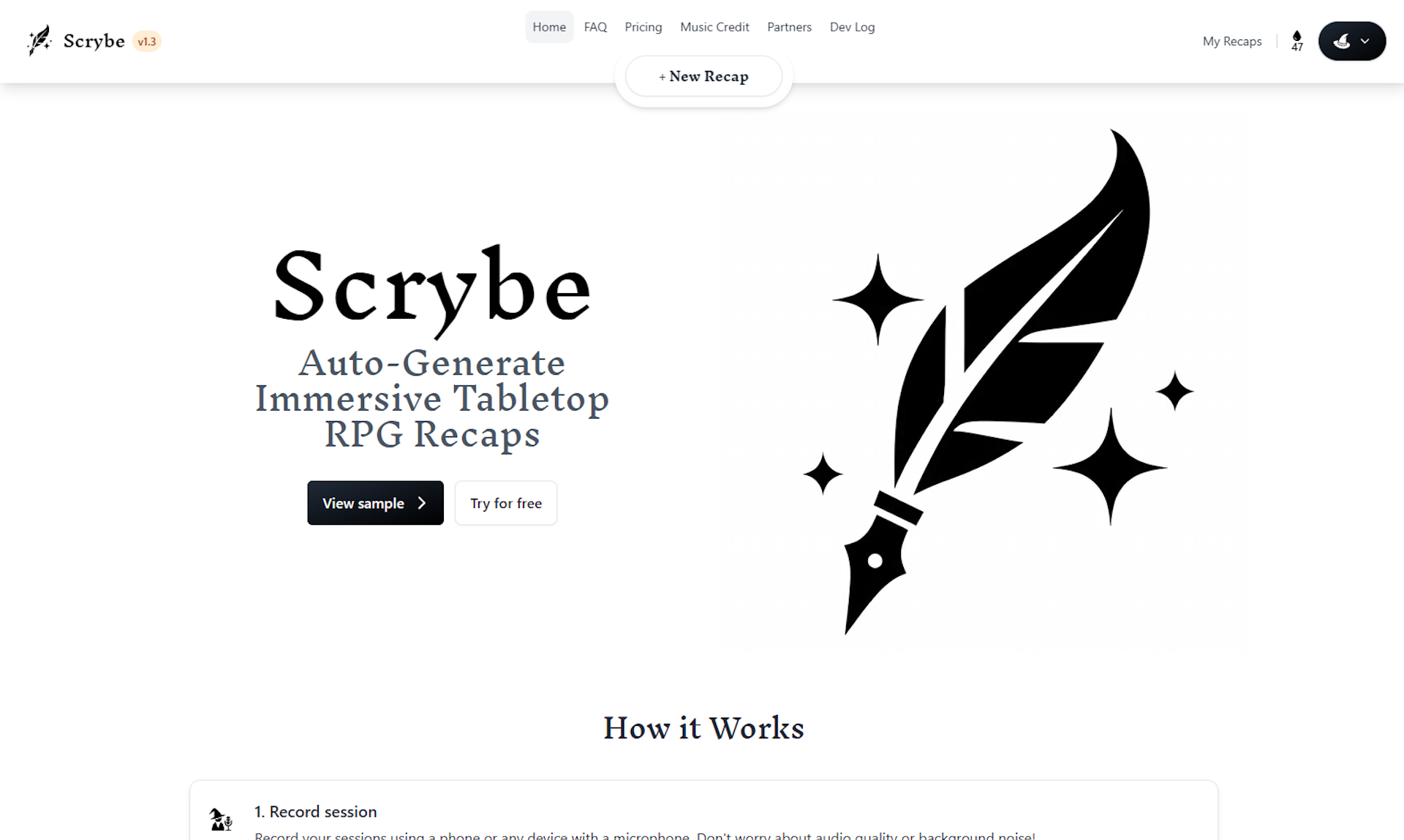 Scrybe Quill - Generate auto-generazioni di RPG di RPG immersivo media 2