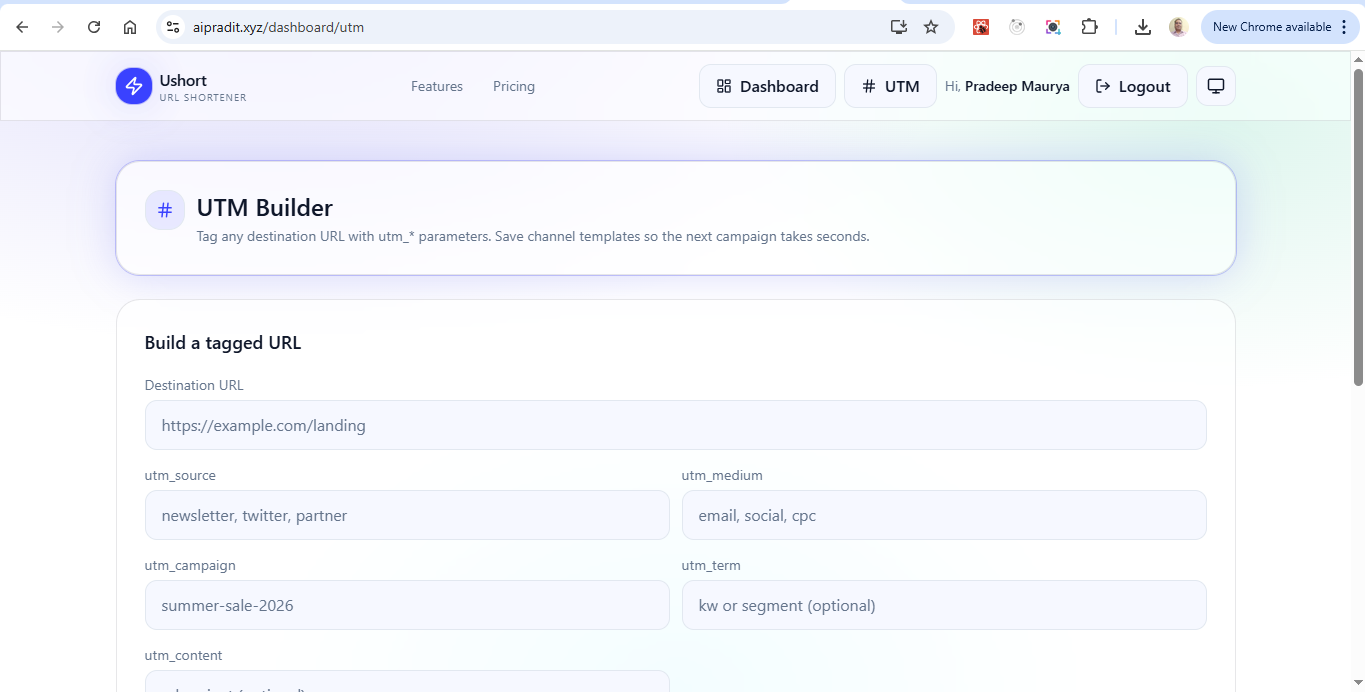 Ushort URL Shortener gallery image