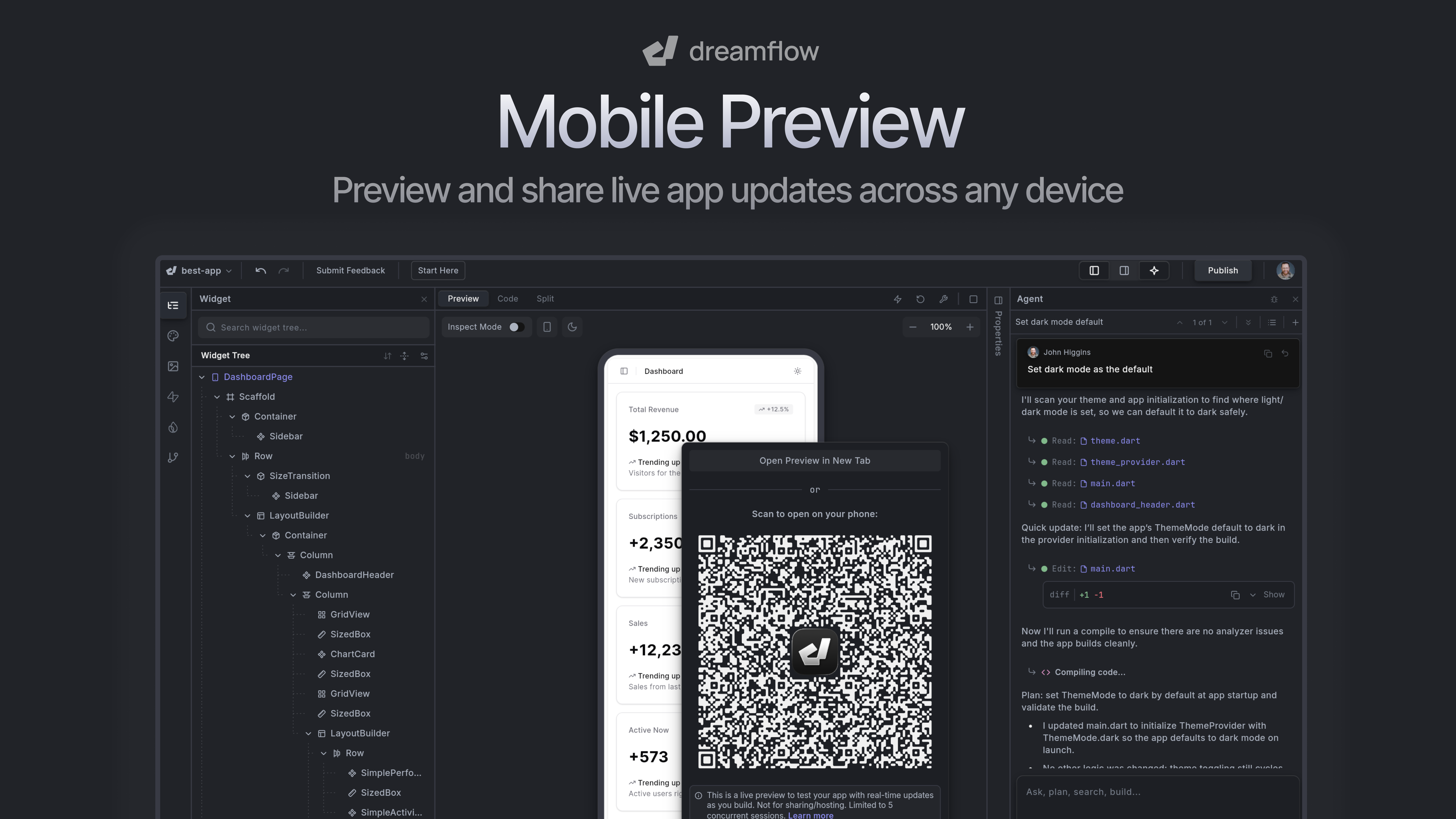 Dreamflow Mobile Preview