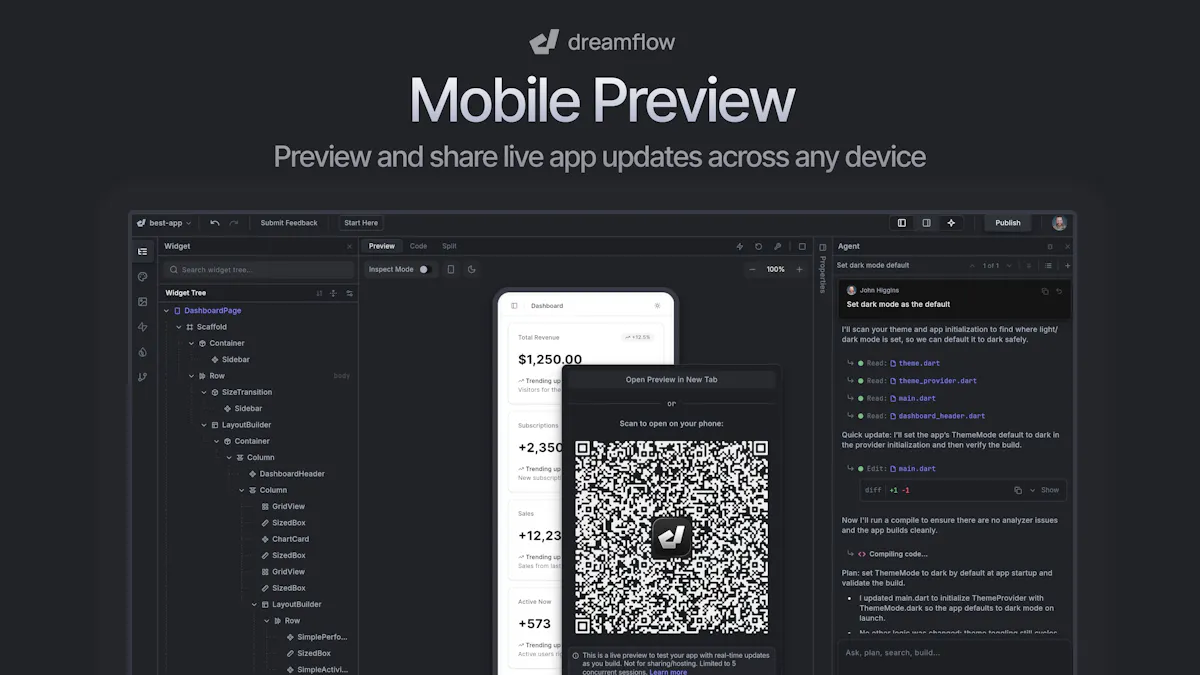 Dreamflow Mobile Preview