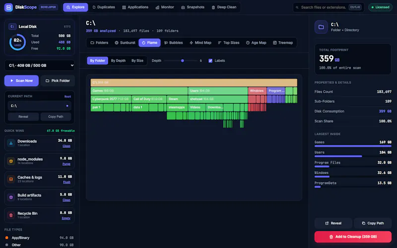 DiskScope: disk space analyzer screenshot 3