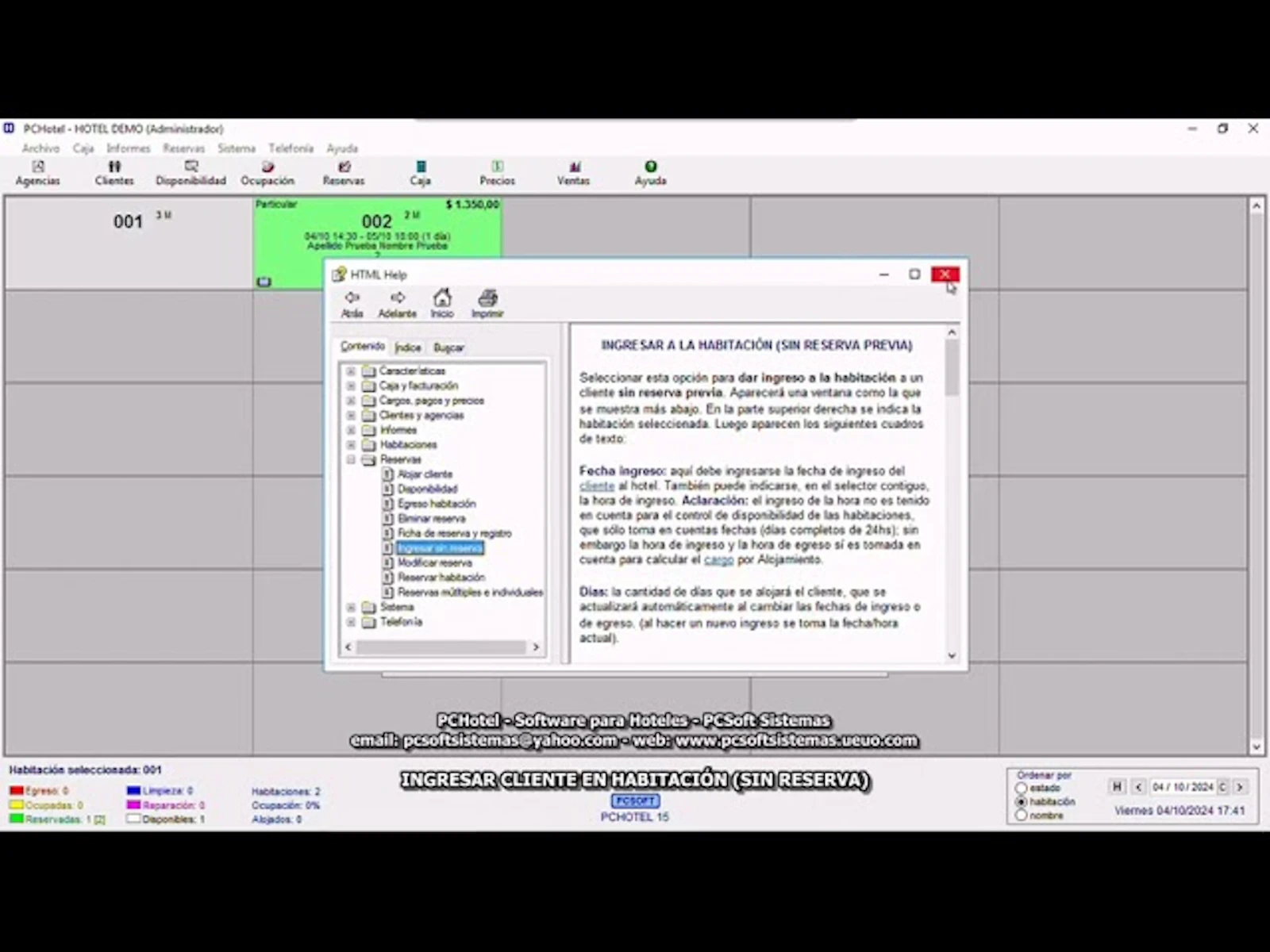 PCHotel - pcsoftsistemas@yahoo.com screenshot 1 (video preview)