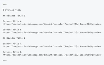 Screens List - Get InVision links gallery image