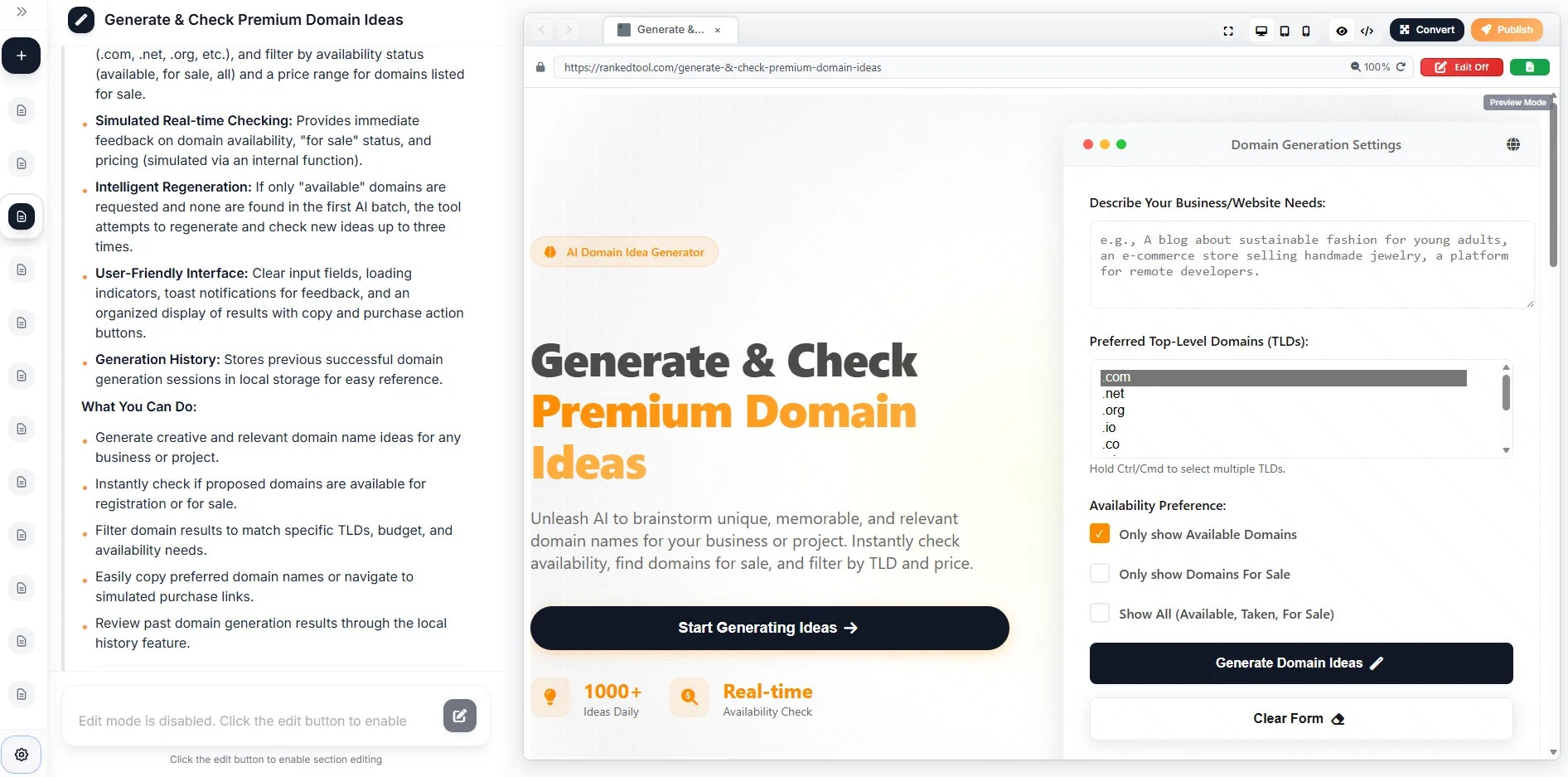 Ranked Tool - Screenshot 3 showing product features and functionality