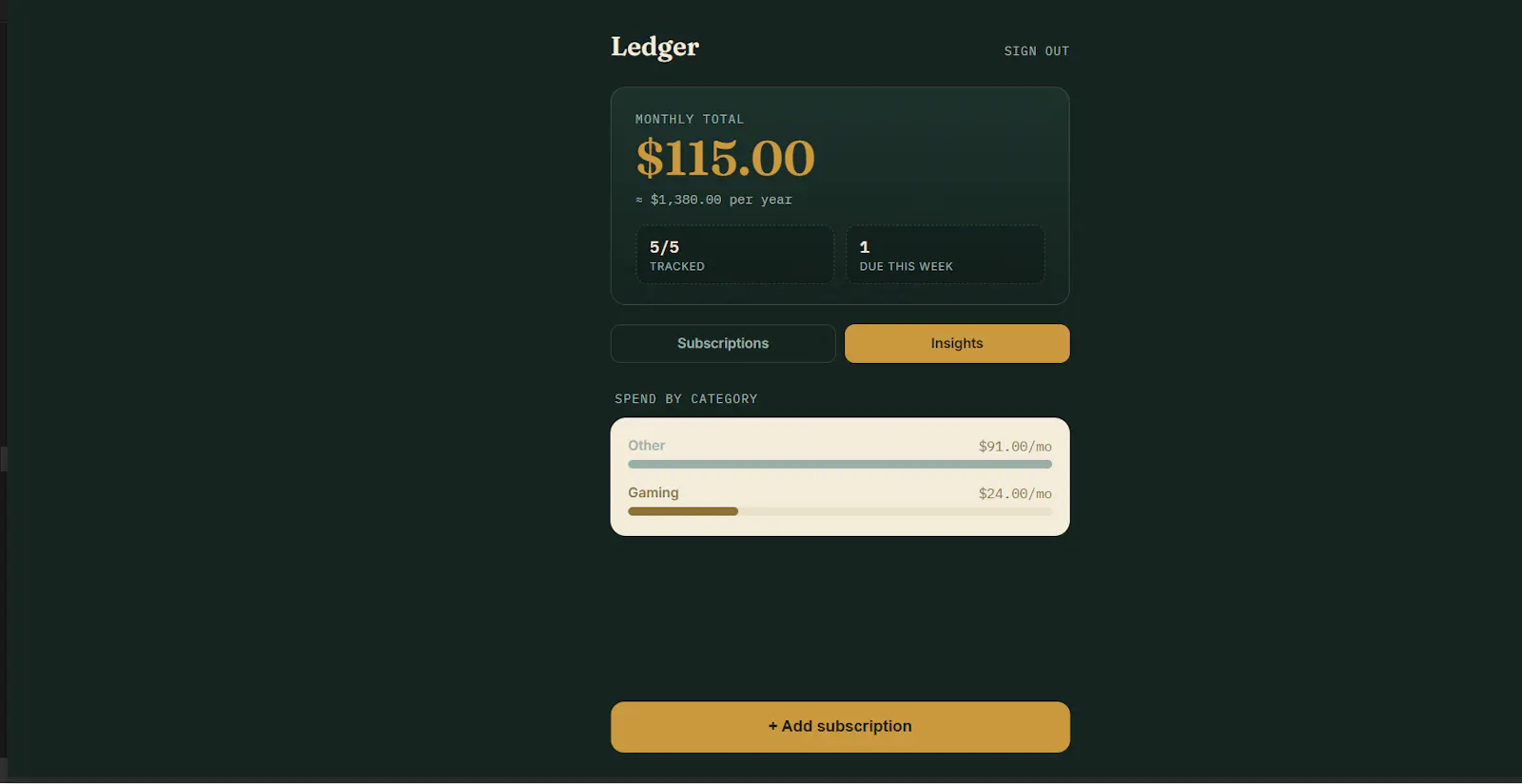 Ledger screenshot 1