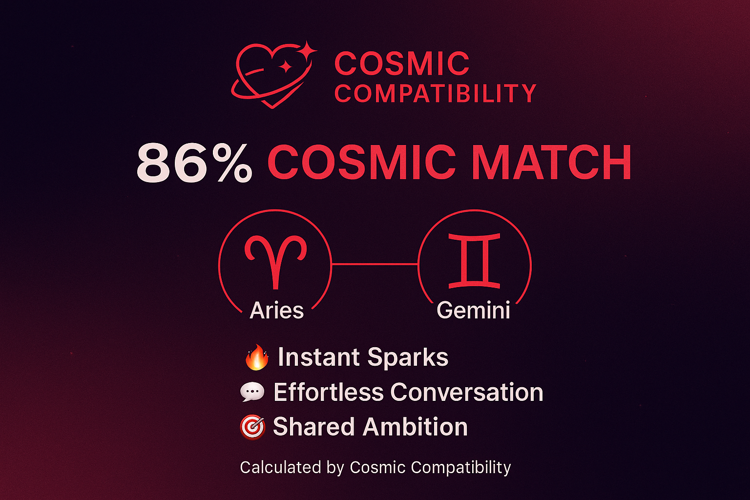 Kozmik uyumluluk testi - Astrolojik uyumluluğunuzu saniyeler içinde keşfedin✨ medya 3
