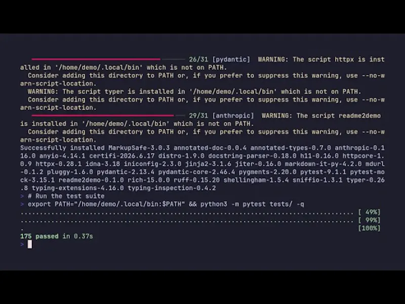 readme2demo screenshot 1 (video preview)