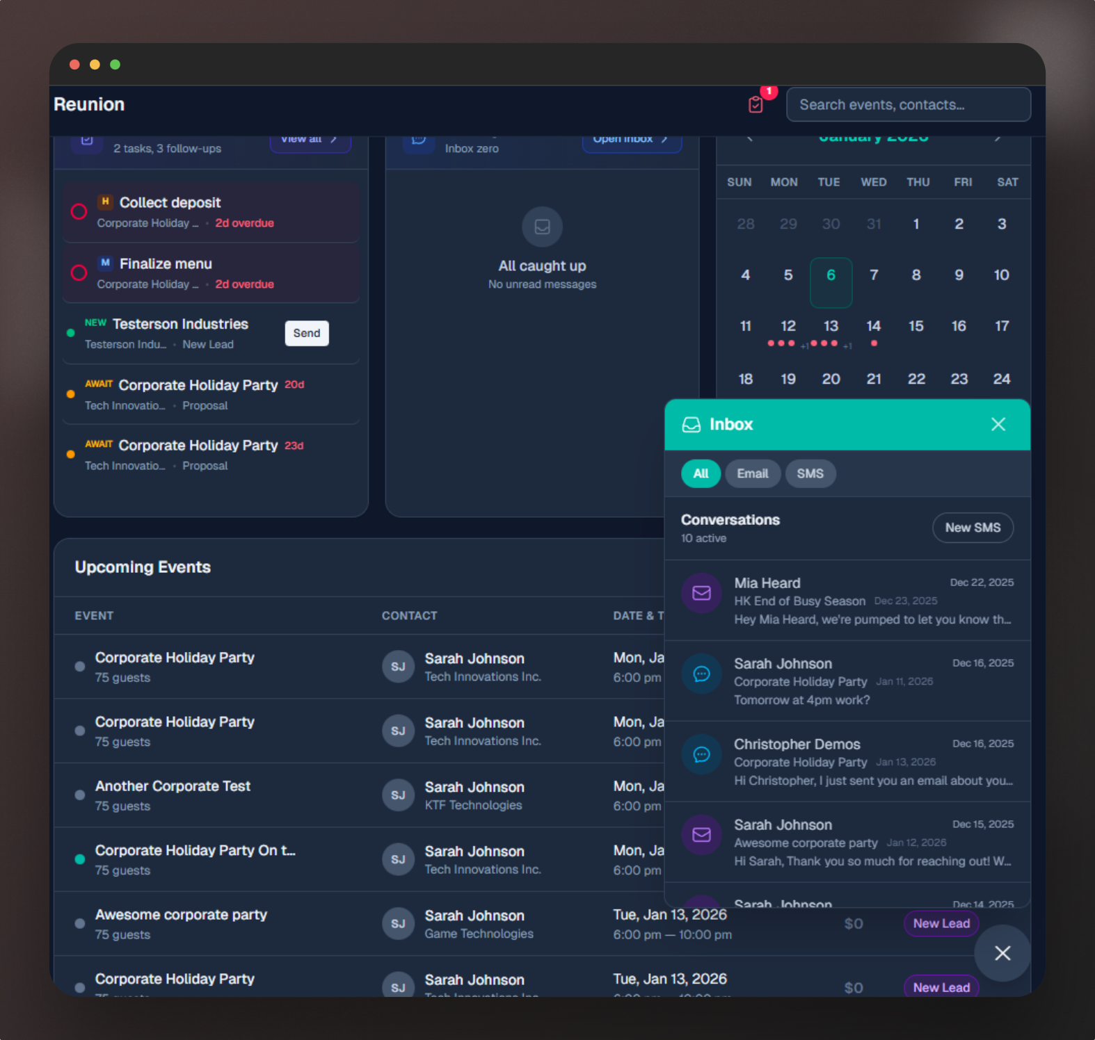 Reunion - Screenshot 2 showing product features and functionality