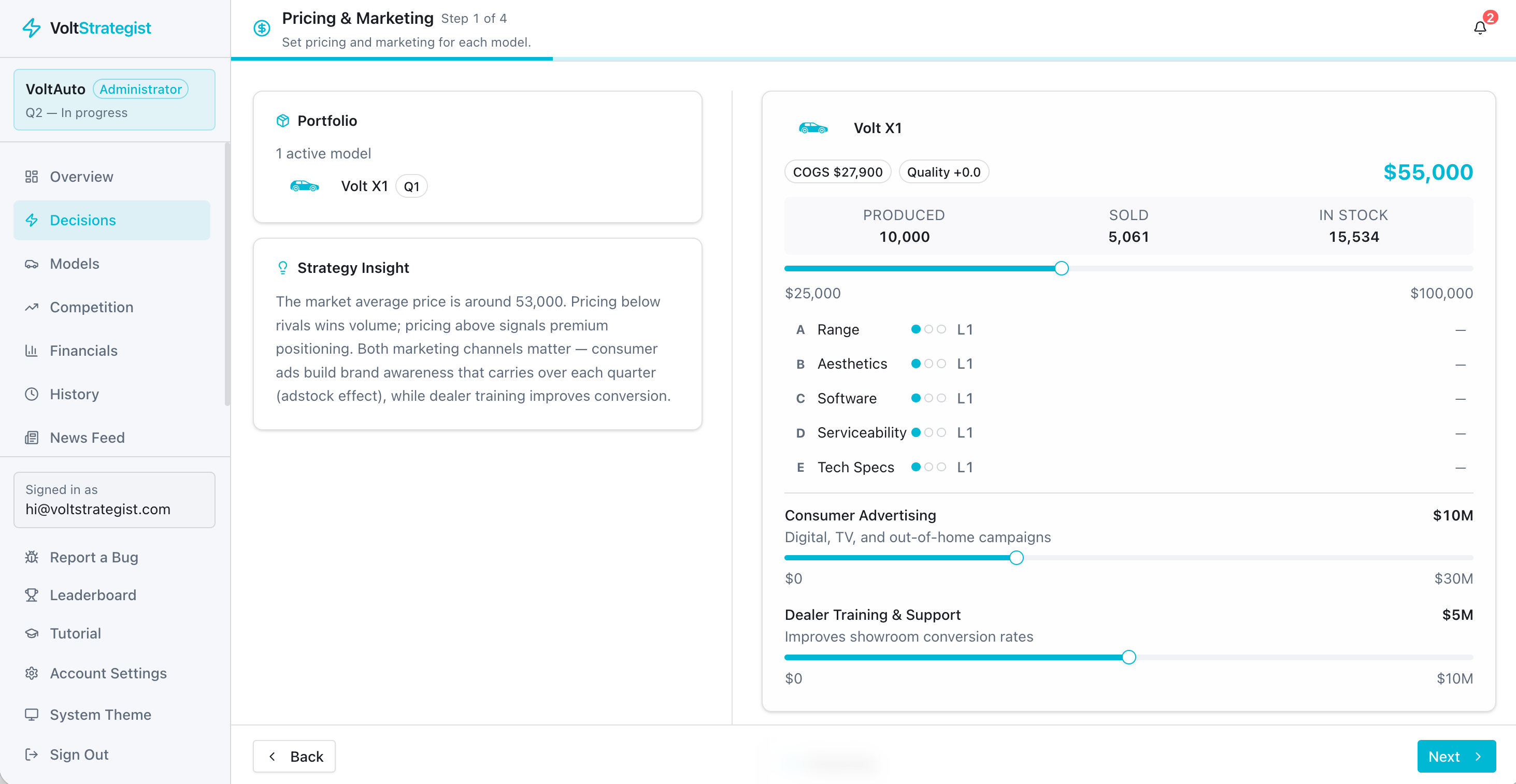 VoltStrategist - Main product screenshot demonstrating key features and user interface