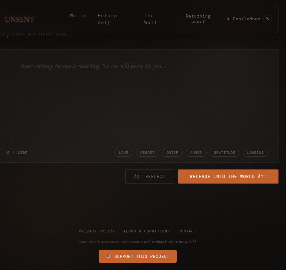 Unsent Letters â€” Words That Never Left - Screenshot 2 showing product features and functionality