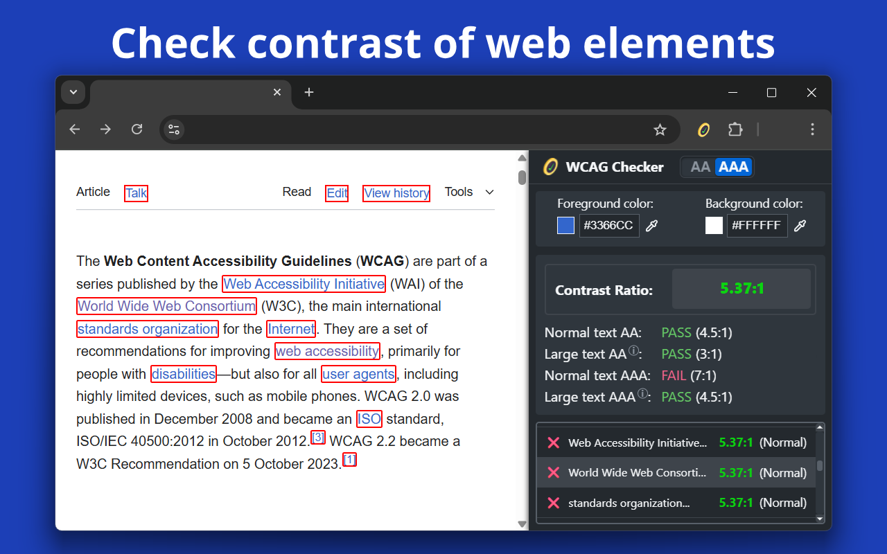 WCAG Contrast Checker gallery image