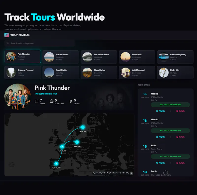 Tour Radius screenshot 1