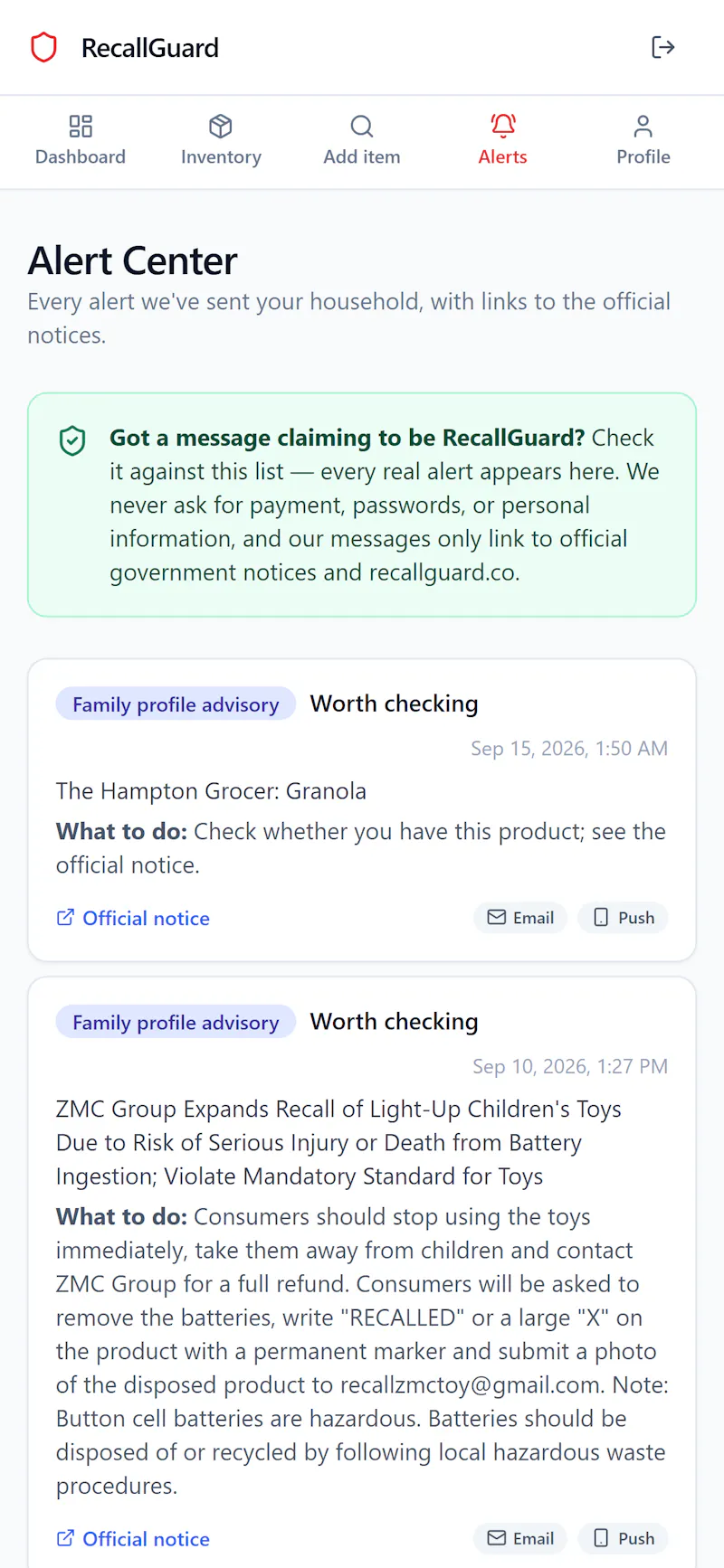 RecallGuard screenshot 5