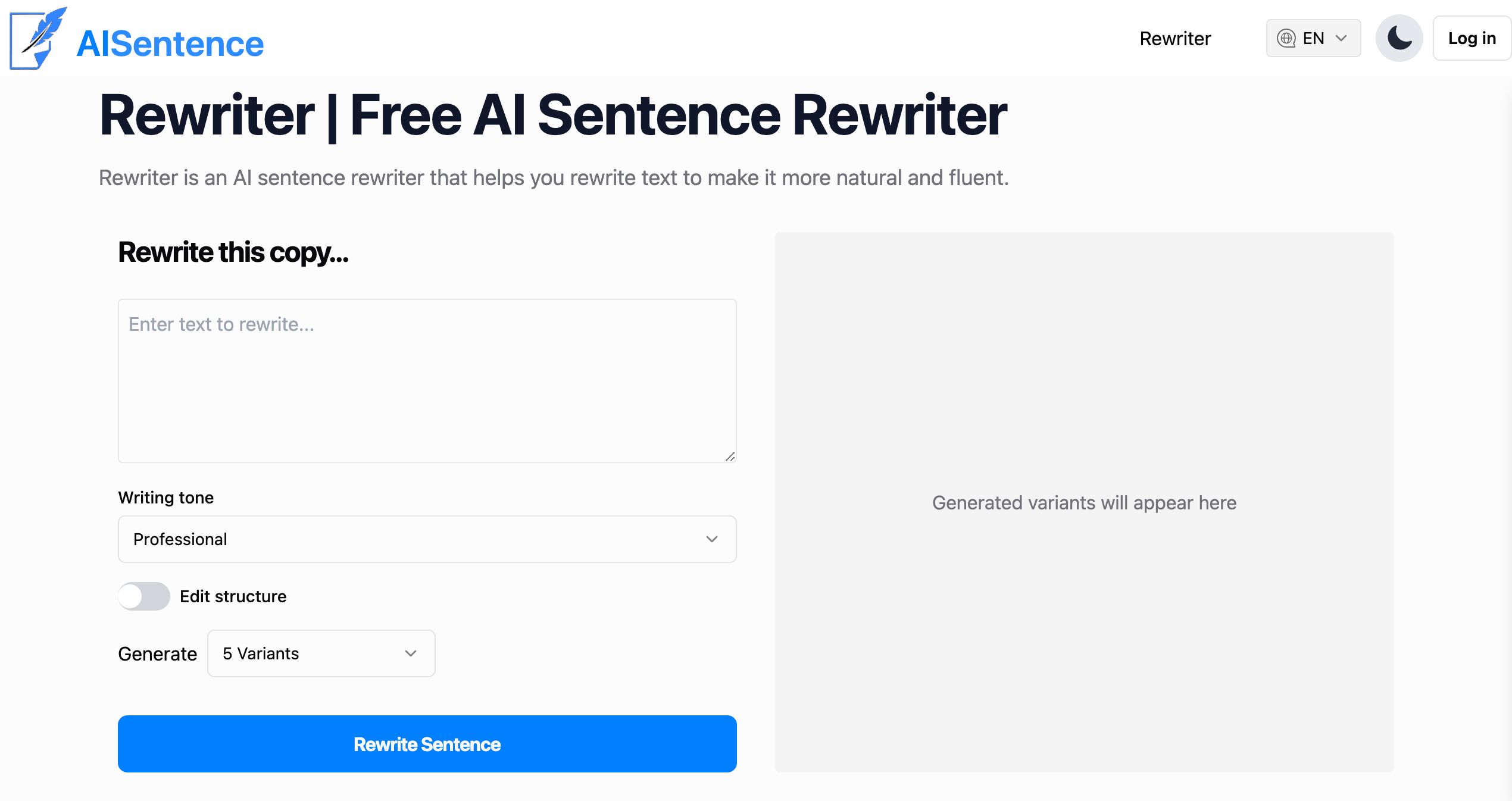 AI Sentence Rewriter gallery image
