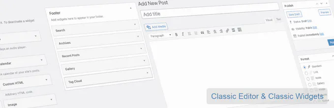 Classic Editor and Classic Widgets gallery image