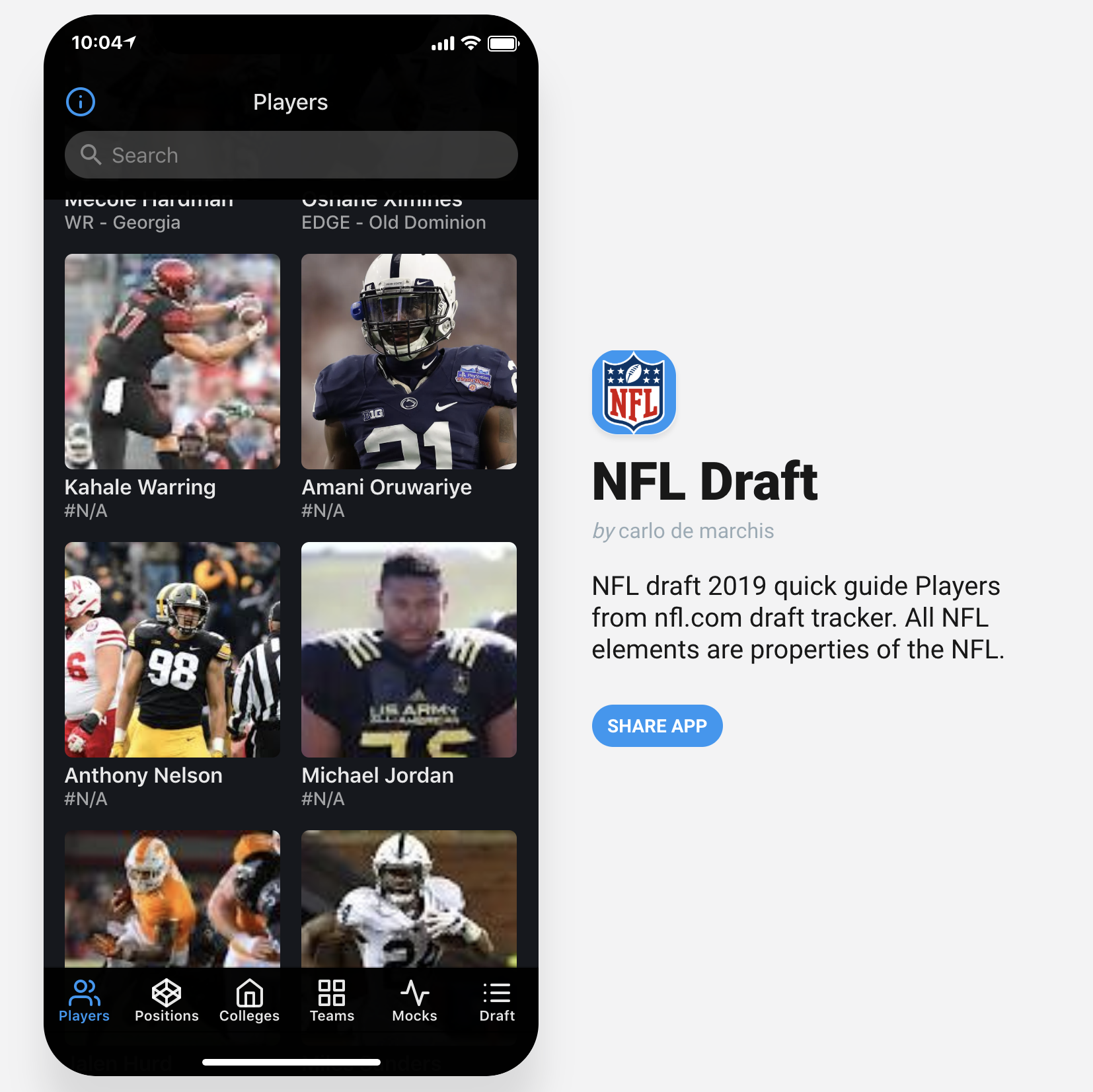 NFL Draft App