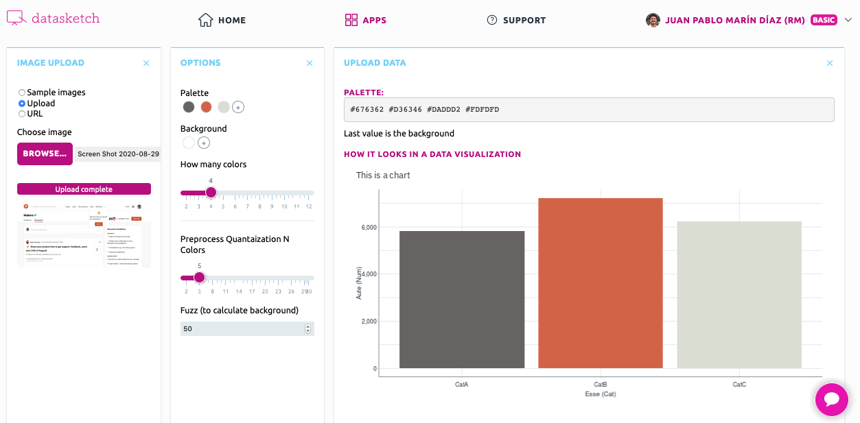Color palette from image gallery image