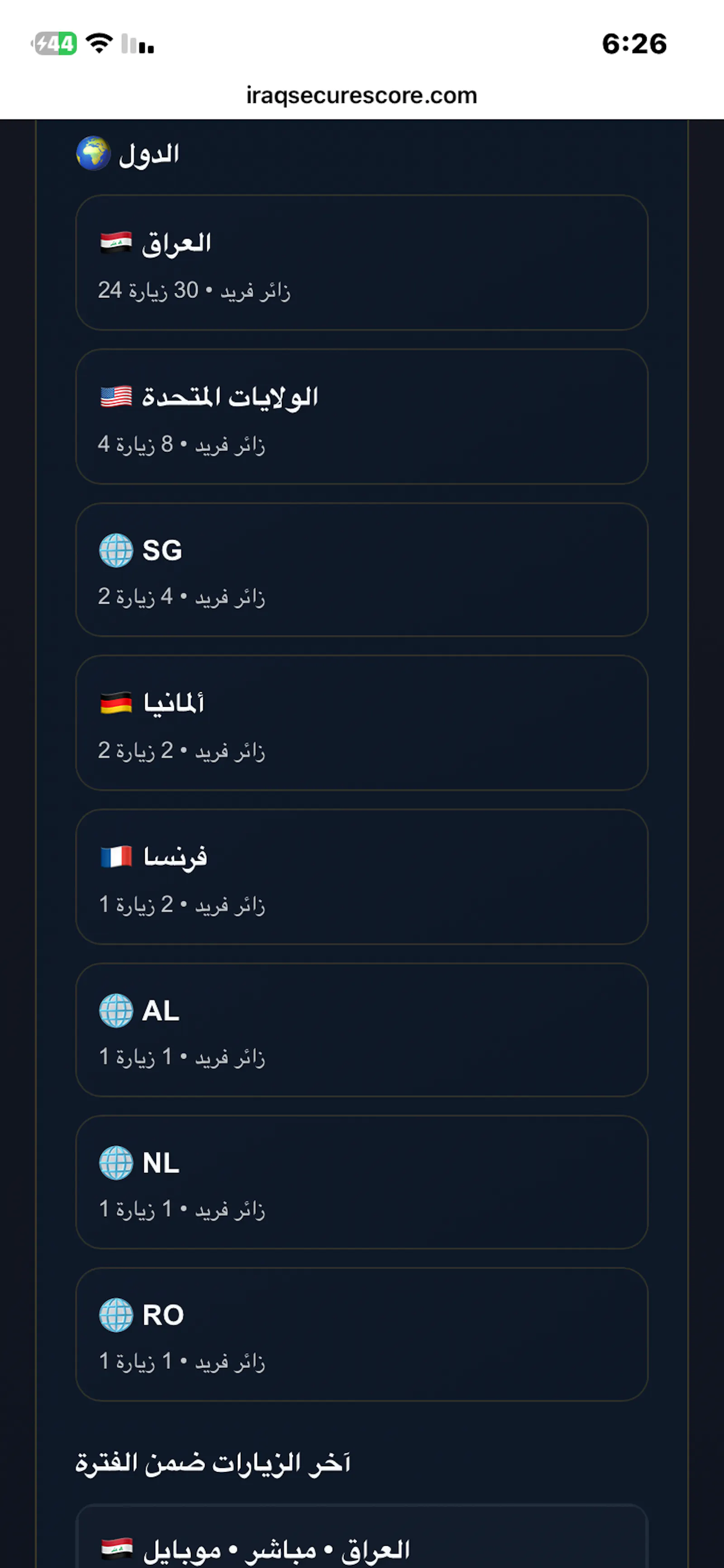 Iraq SecureScore screenshot 2