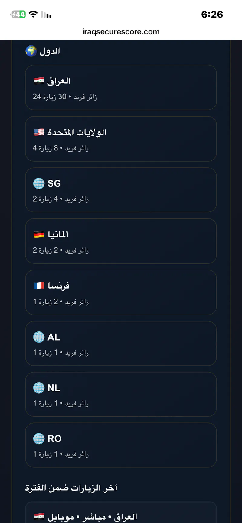 Iraq SecureScore screenshot 2