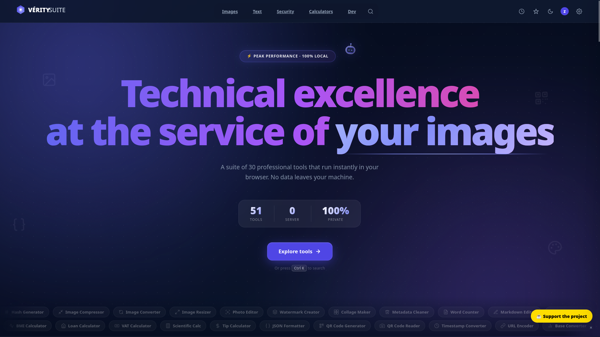 VeritySuite — Web tools & 100% local gallery image