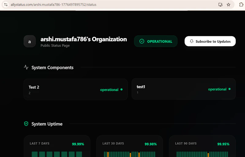 allyStatus screenshot 1