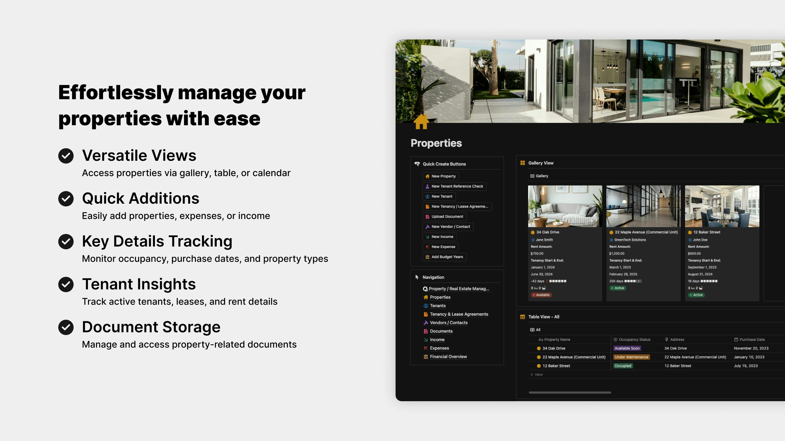 Rental Property Manager Dashboard gallery image