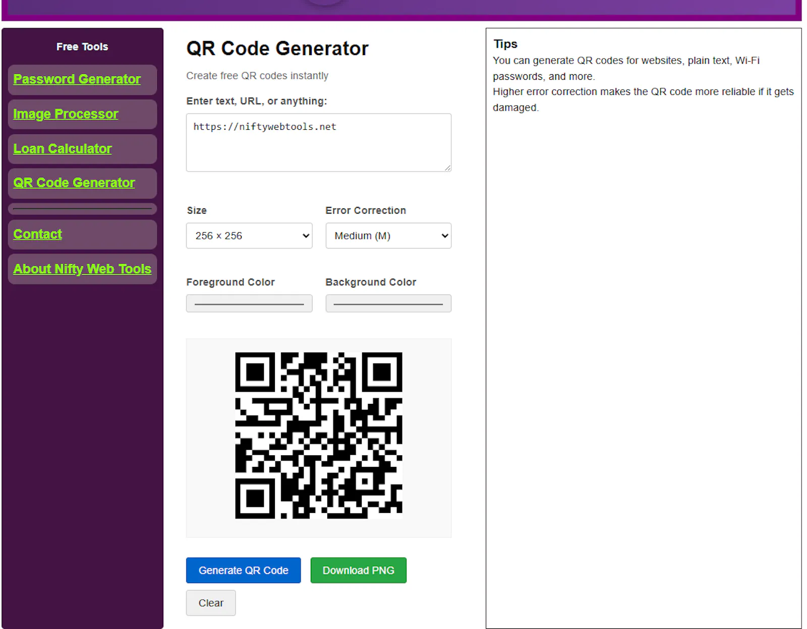 Nifty Web Tools screenshot 1