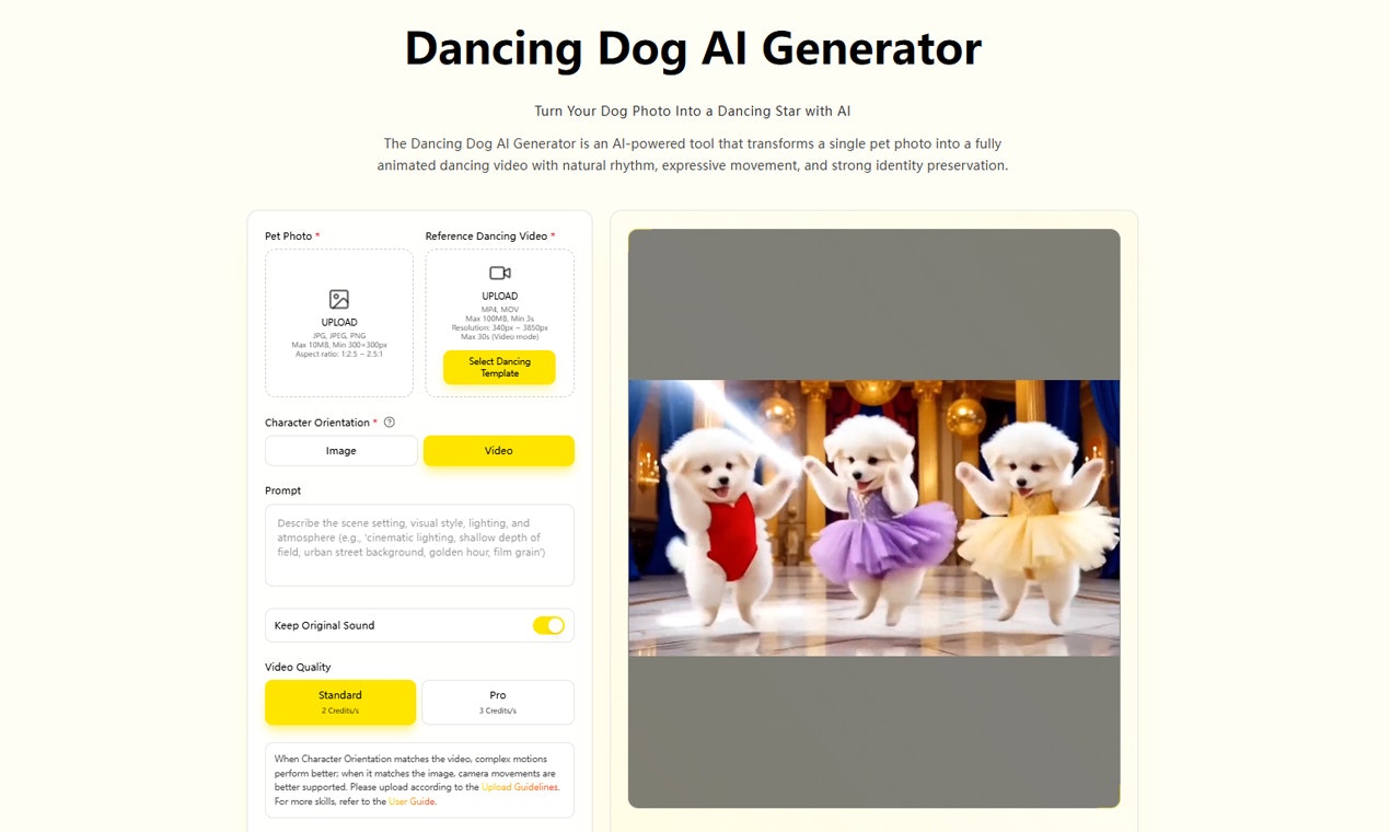 AI Dog Dancing Generator gallery image
