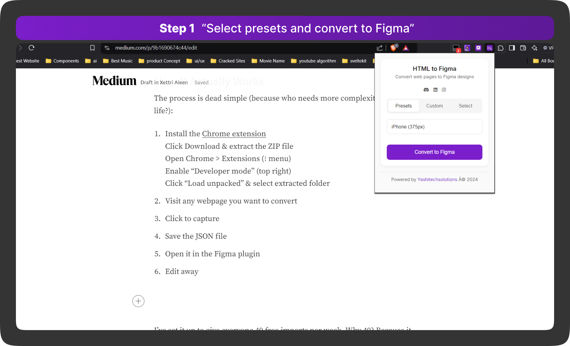 HTML - Figma (Yashitech Solutions tarafından) - Herhangi bir web sitesini düzenlenebilir Figma tasarımlarına anında dönüştürün medya 4