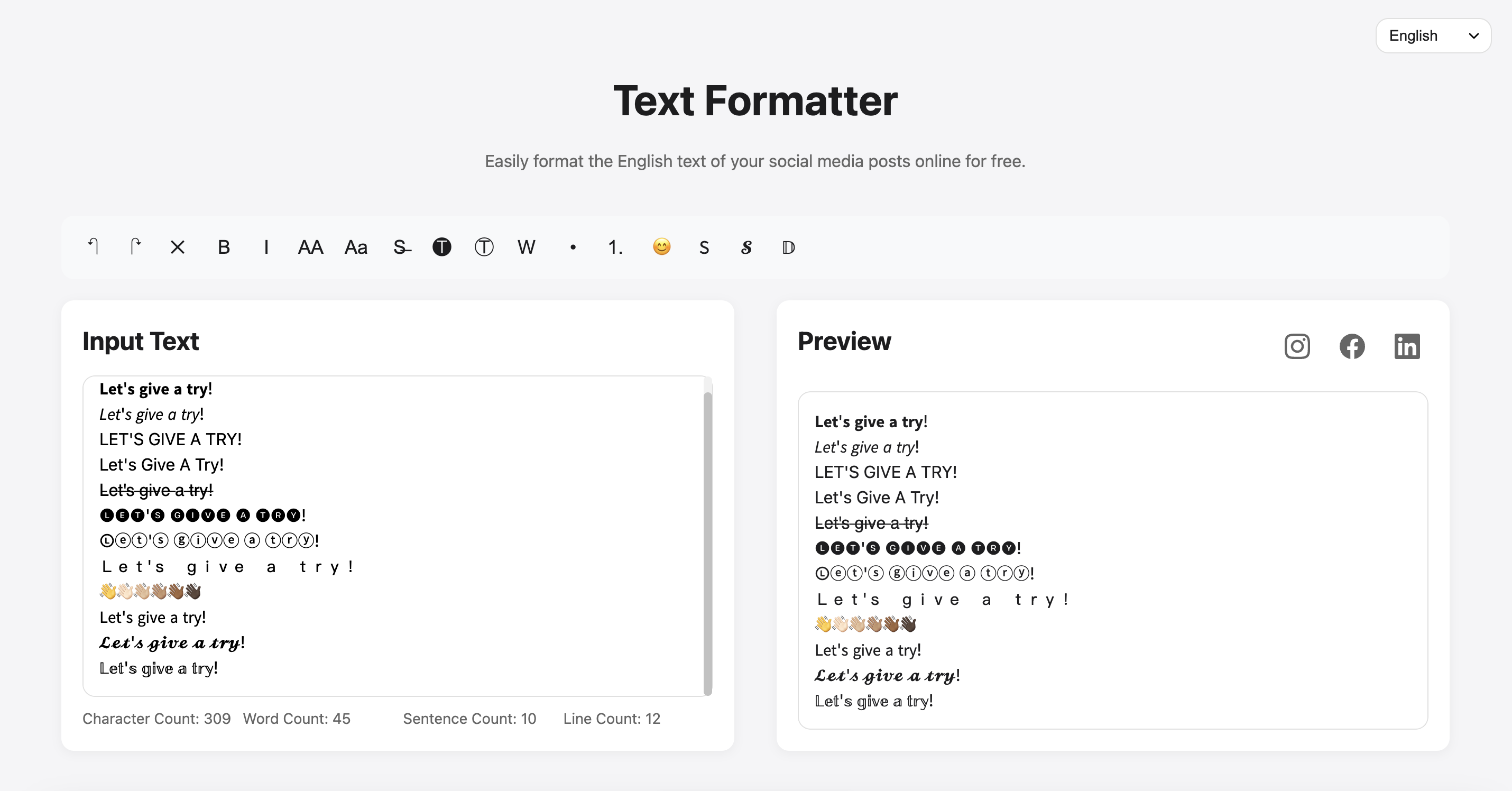 Formatero de texto media 1