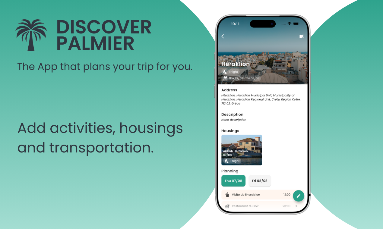 Palmier: Plan your trip. Effortlessly - Screenshot 4 showing product features and functionality