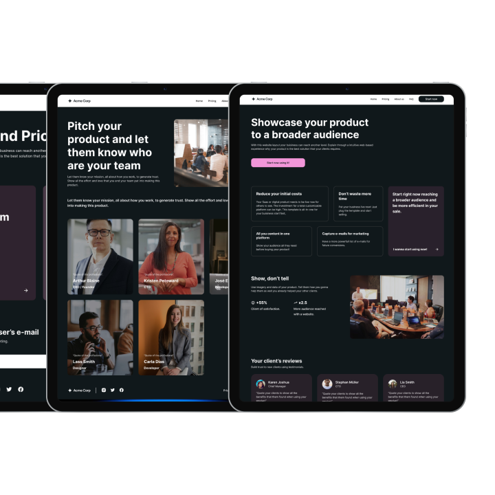 Landing page template for SaaS