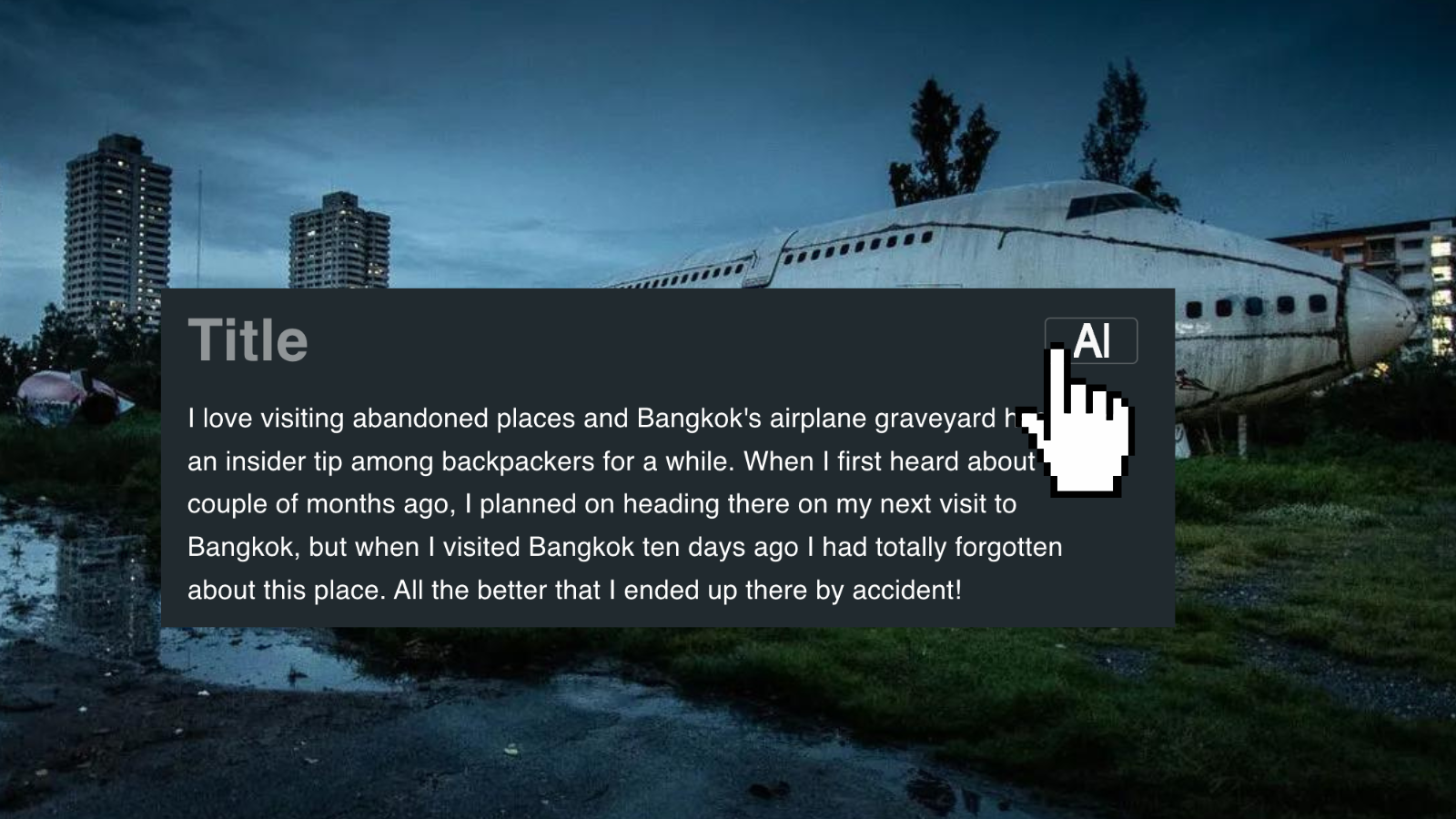 Plataforma de blog de viajes compatible con AI media 2