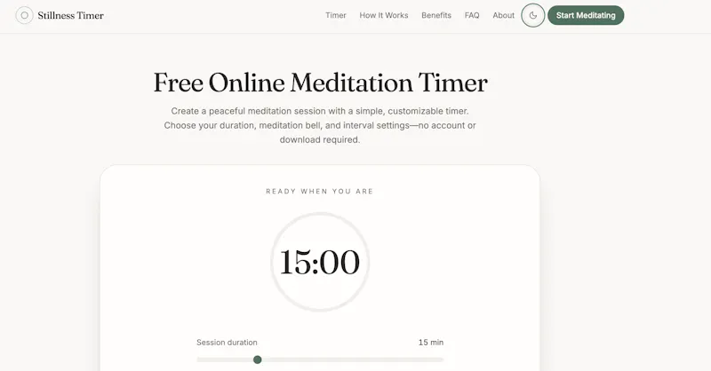 Stillness Timer - Meditation Timer screenshot 1