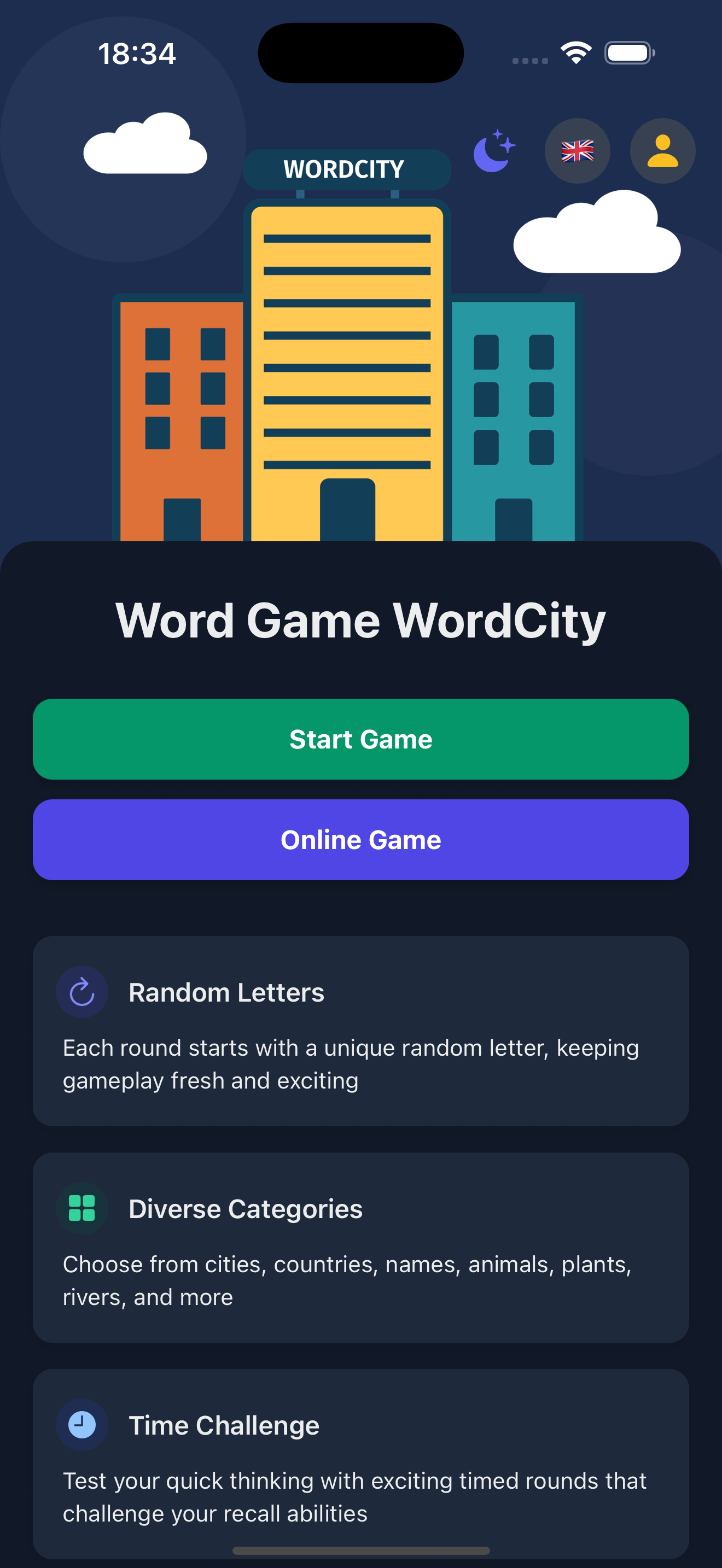 Word Game WordCity - ქალაქობანა - Screenshot 2 showing product features and functionality