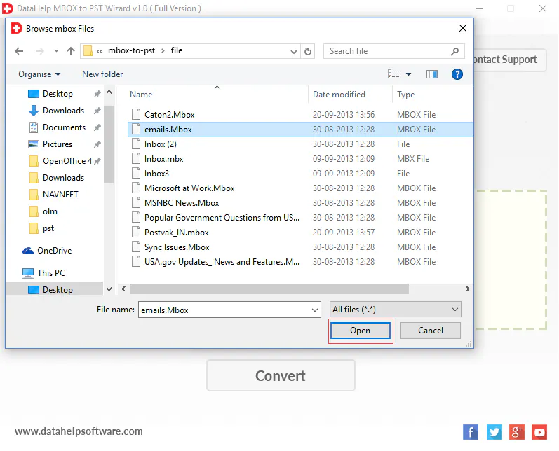 DataHelp MBOX to PST Converter Software gallery image