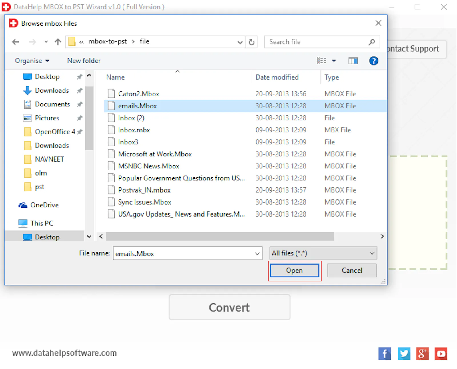 DataHelp MBOX to PST Converter Software screenshot 5