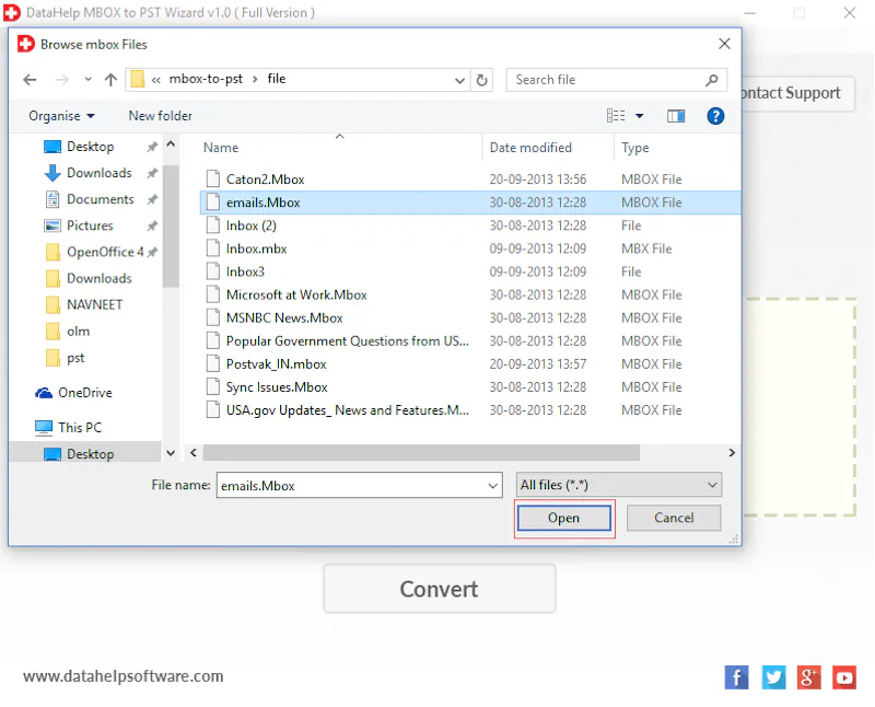DataHelp MBOX to PST Converter Software screenshot 5