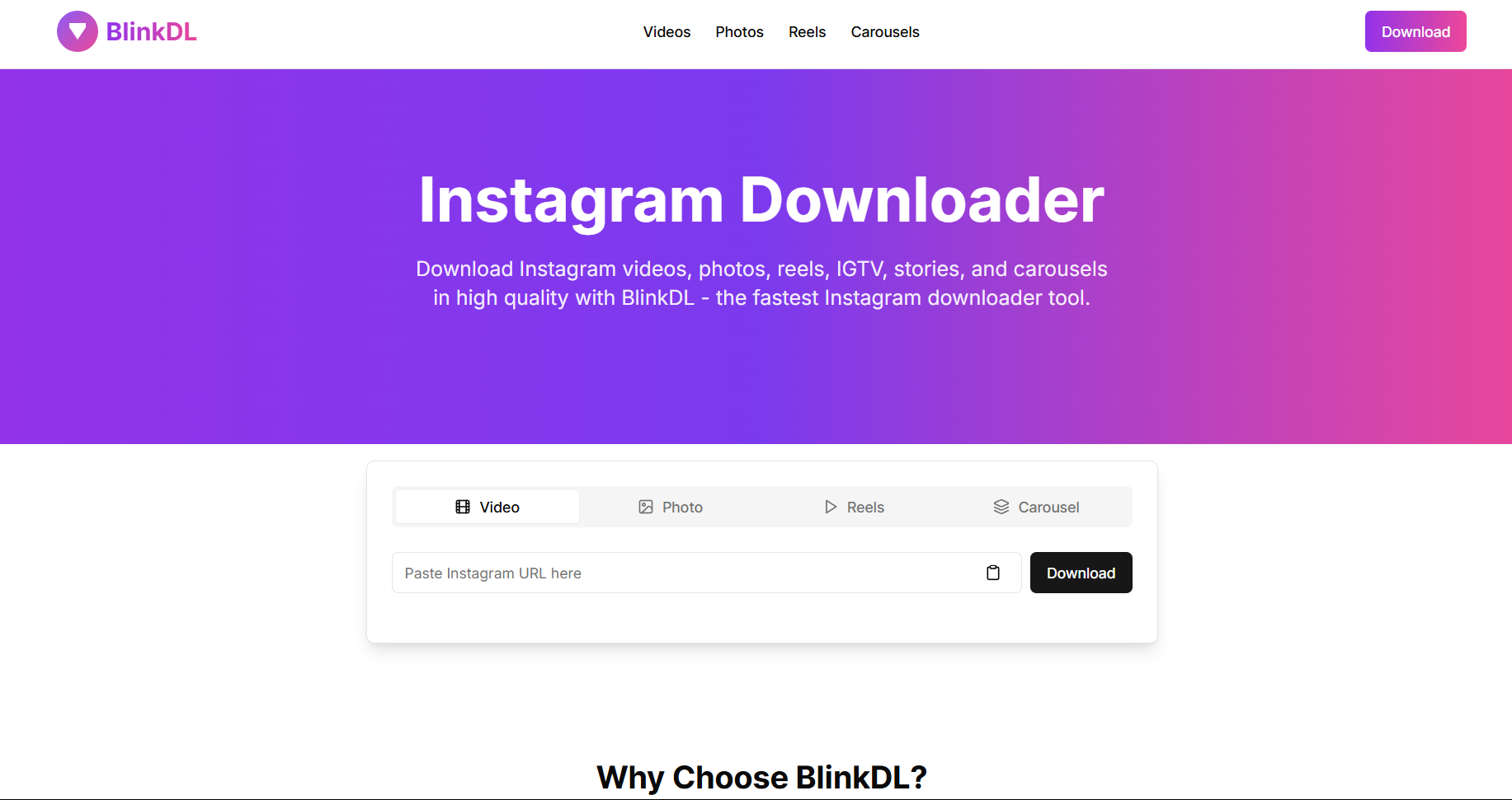 Media Blinkdl - Pengunduhan Instagram terpantas 1