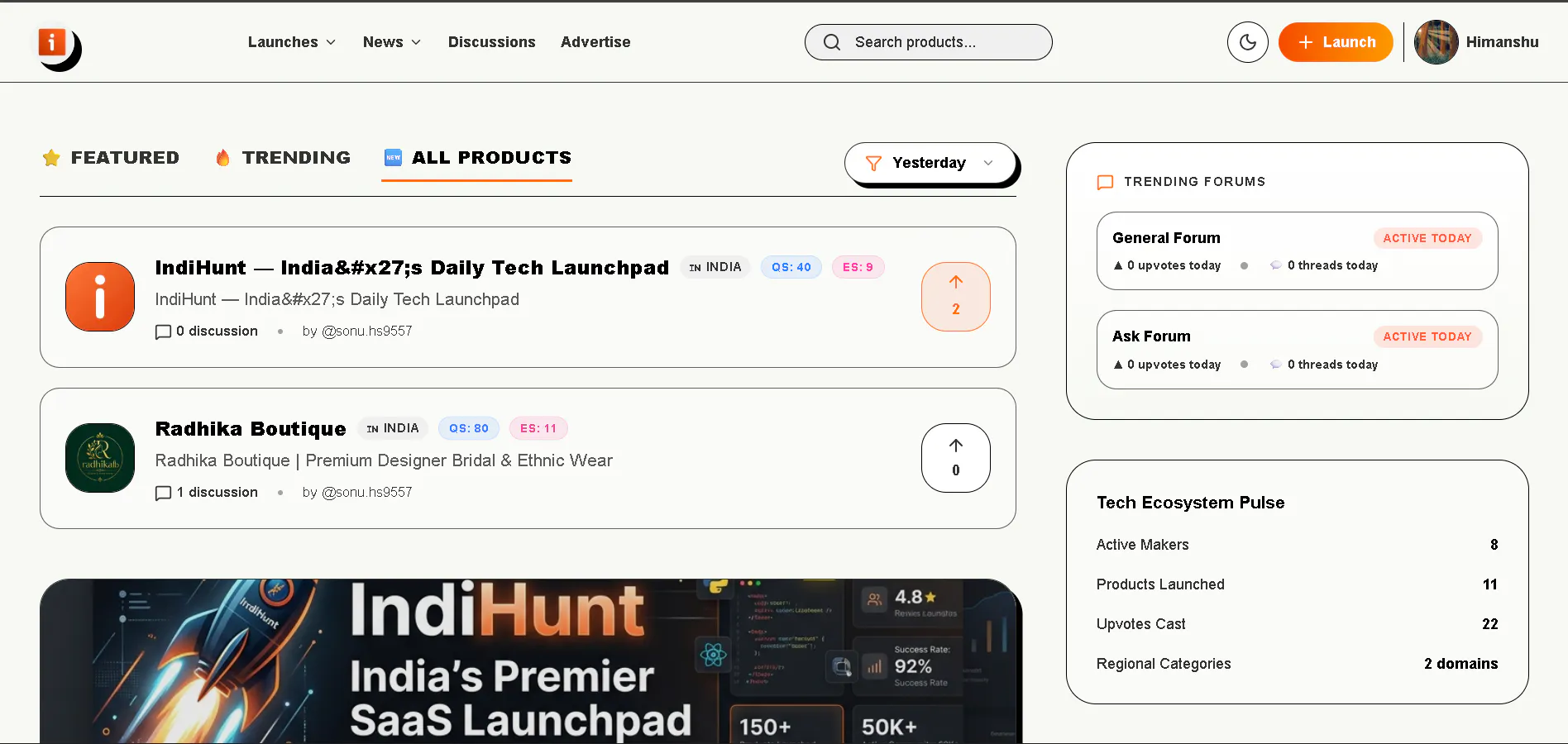 IndiHunt — India's Daily Tech Launchpad gallery image