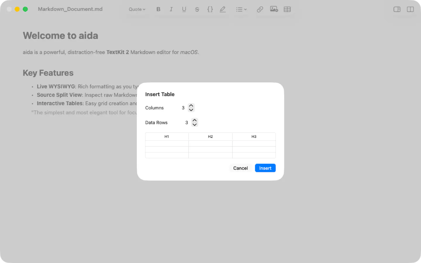 aida — Native Markdown Editor for macOS gallery image