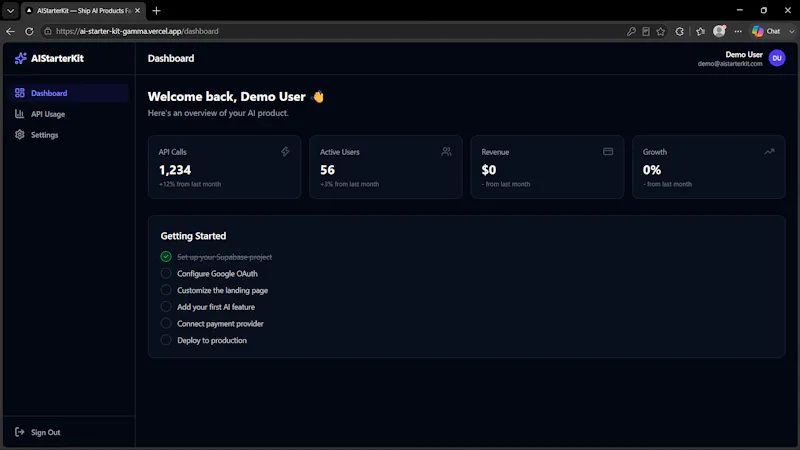 ai starter kit screenshot 3