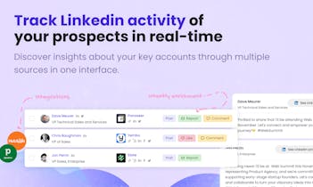 Image of a computer screen displaying real-time tracking of LinkedIn activity