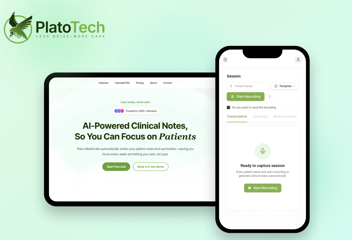 Plato Tech - Main product screenshot demonstrating key features and user interface