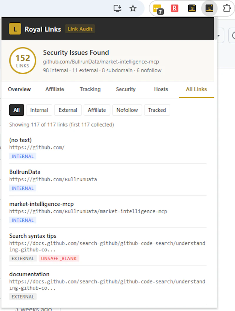 Royal Links Audit- Chrome Extension screenshot 5