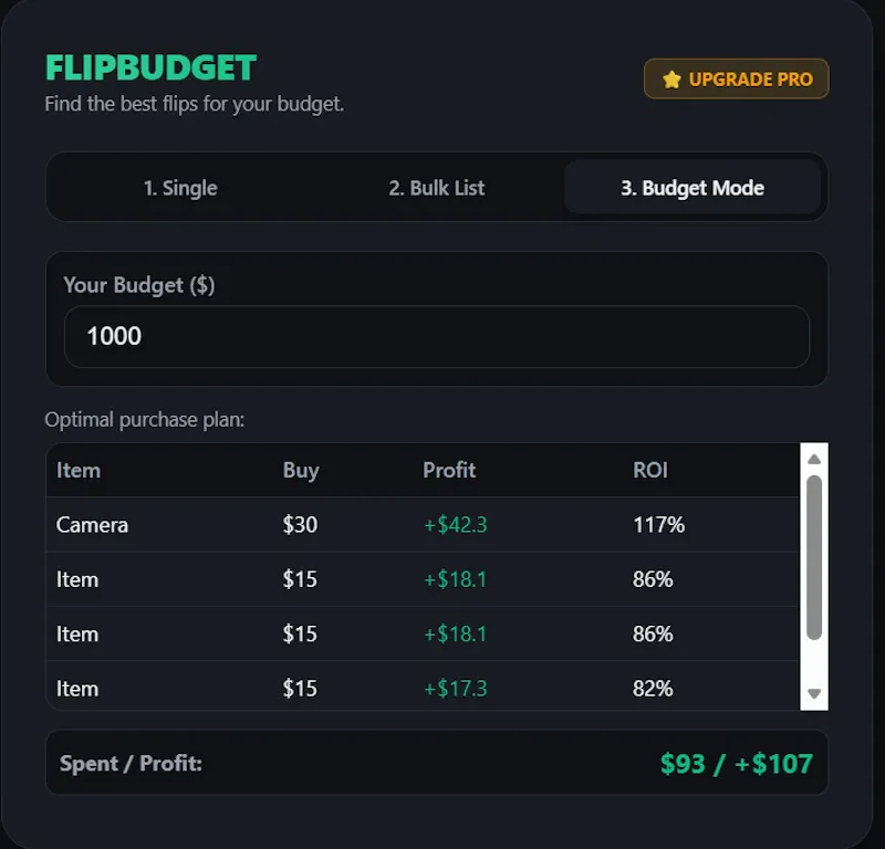 FLIPBUDGET: Resale Calculator screenshot 1
