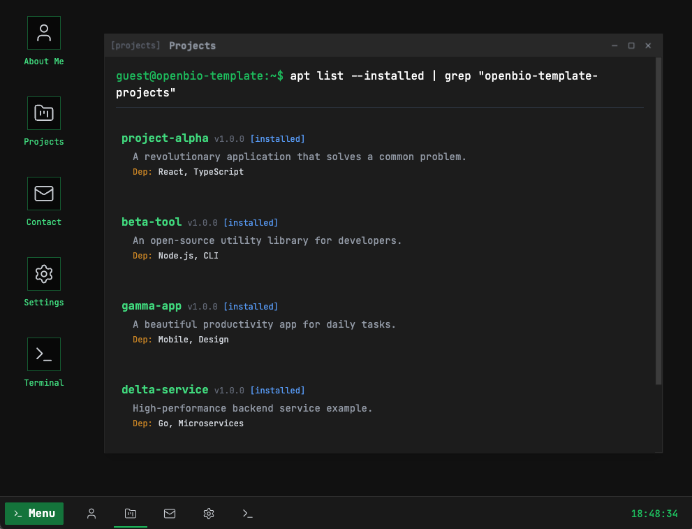Open Bio Template - Screenshot 5 showing product features and functionality