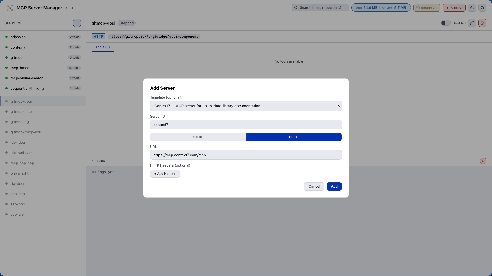 MCP Server Manager gallery image