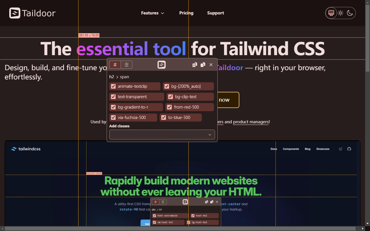 startuptile Taildoor-Design build and fine-tune your Tailwind website visually