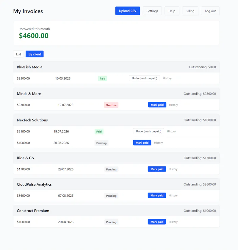 Follow-up Invoices screenshot 6